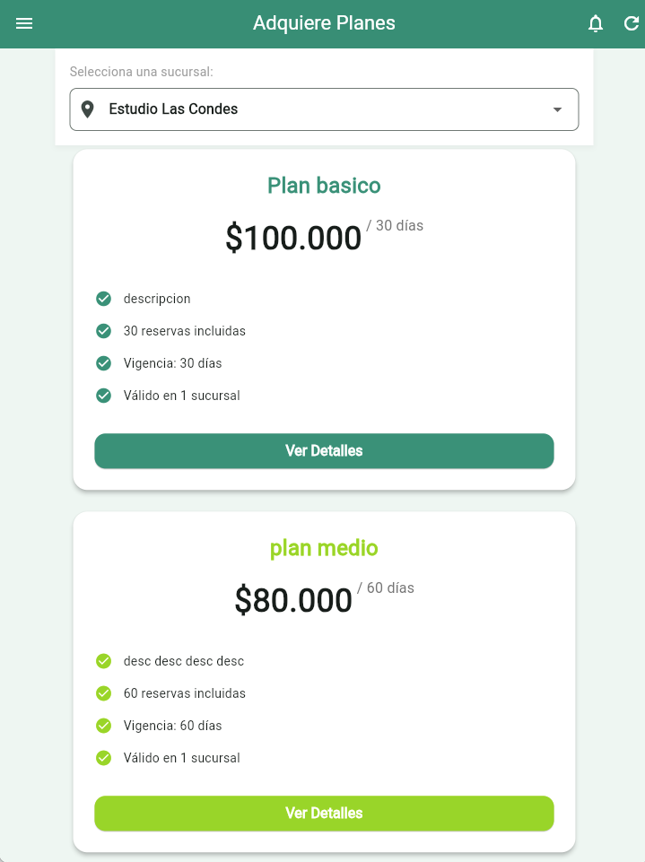 App — Adquiere Planes