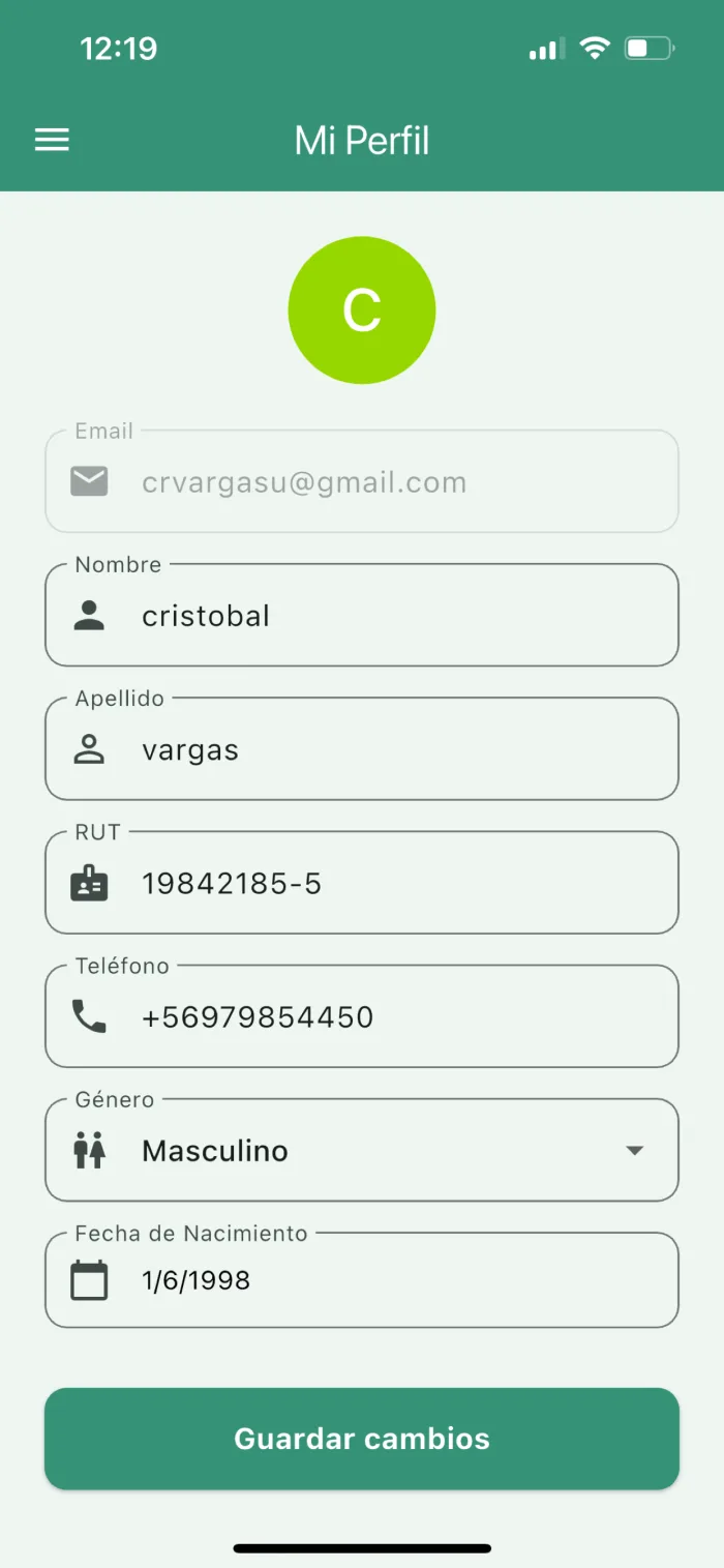 App — Mi Perfil